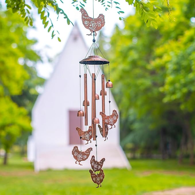 for Mom Chicken Wind Chimes for Outside,Chicken Gifts for Women/Men/Sympathy/Memorial Gifts/Birthday Festival Metal windchimes Outdoors/Indoors,Patio,Garden Decor,Home,Yard