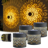 Decorative Solar Mandala Lights, Solar Mandalas Lights Outdoor, Waterproof and Windproof, Metal Solar Powered Outdoor Deck Step Wall Lights, for Garden Post Patio Backyard Yard Decor (2 PCS)