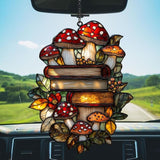 Forest Stack of Books Acrylic Suncatcher Stained Glass Effect Window Car Hanging Christmas Ornament Indoor Outdoor Decor Garden Sun Catcher Panel for Book Lover for Women Mom Grandma