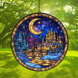 The City of Star Acrylic Suncatcher Stained Glass Effect Window Car Hanging Christmas Ornament Indoor Outdoor Decor Garden Sun Catcher Panel for Acrylic Suncatcher Lover for Women Mom Grandma