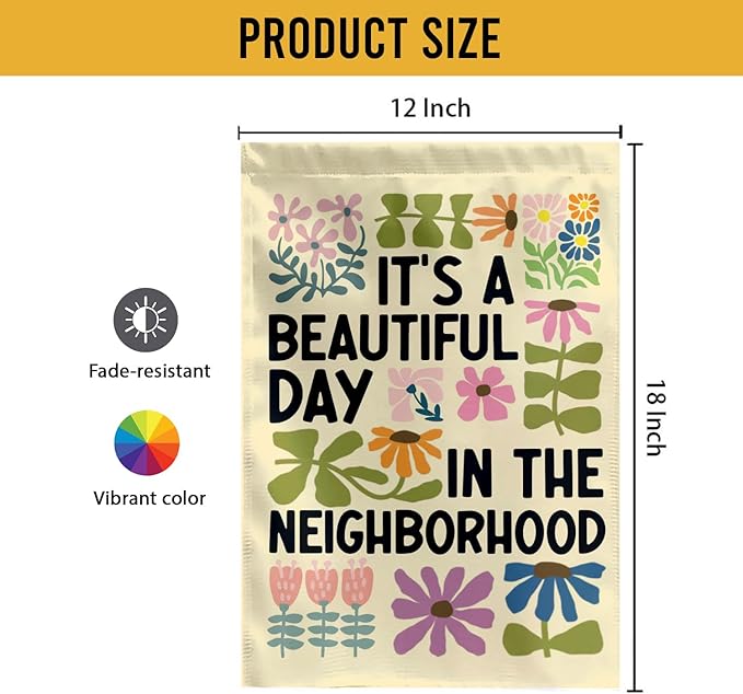 MAIANEY [12"x18"] It’s a Beautiful Day in the Garden Flag – Happy Outdoor Yard Banner, Double-Sided Garden Flag for Spring & Summer Decor, Double Sided, Seasonal Decoration, Farmhouse