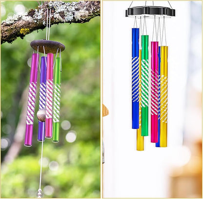 Toddmomy 150 Pcs Aluminum Wind Chime Tubes for Crafts, 3.14" Metal Replacement Parts for DIY Garden Patio Hanging & Chime Repair Kit (Assorted Color)