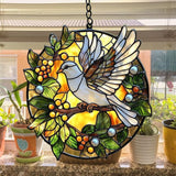 Peaceloving Dove Acrylic Suncatcher Stained Glass Effect Window Car Hanging Christmas Ornament Indoor Outdoor Decor Garden Sun Catcher Panel for Acrylic Suncatcher Lover for Women Mom Grandma