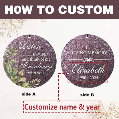 ASTARIN Sympathy 32" Wind Chimes for Loss of Loved One, Personalized Memorial Deep Tone Wind Chime, Remembrance Gift for Loss, Windchimes in Memory of Mother Father Daughter,Produced in USA