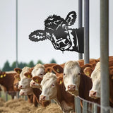 Peeping Cow Metal Yard Decor Lovely Farm Fence Decor Cow Decor for Fence Decor Outdoor Metal Garden Decor Outdoor Fence Decoration for Outdoor Farm or Farmhouse Yard Lawn (Fresh Cow)
