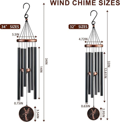 Wind Chimes for Outside, Vintage Angel Deep Tone Wind Chime Outdoor Clearance, Memorial/Festivals/Birthday Gift for Mom Dad Women Grandma, Home Garden Patio Decor (32" Angel)