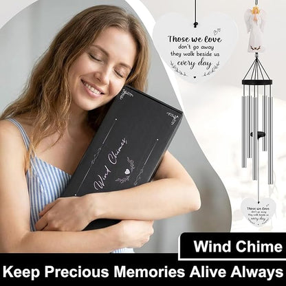 Angel Memorial Wind Chimes for Loss of Loved One Sympathy Gifts for Outside Large Outdoor Wind Chimes, Bereavement Gift Ideas, Condolence Memorial Gifts for Loss of Mom Dad Husband