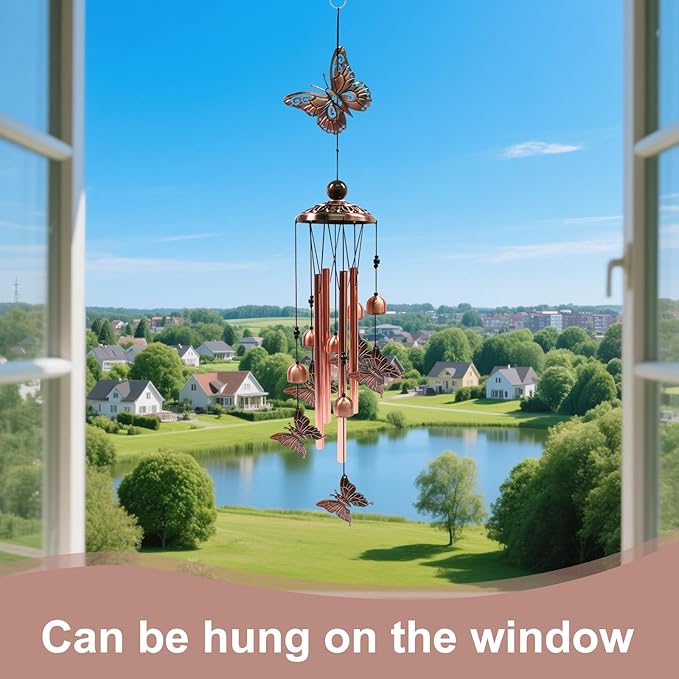 SumDirect Butterfly Wind Chime for House Decor, Wind Chimes for Outside, Memorial Wind Chimes, Memorial Gifts for Front Porch, Patio, Balcony Decor