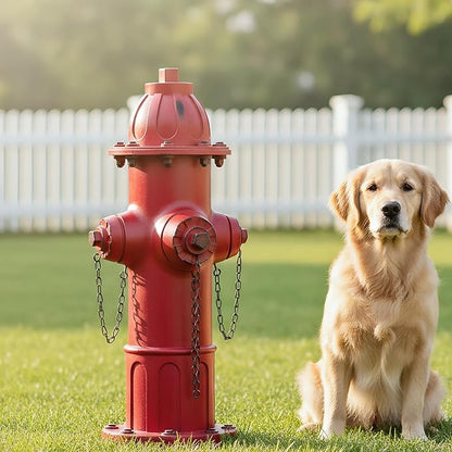 Realistic Resin Fire Hydrant Statue for Potty Training Dogs - Dog Fire Hydrant Pee Post, Weather-Resistant Garden Decor,Outdoor Garden & Lawn Ornament(Suitable for Any Size Dog;21In;Retro Red)