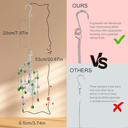 Geili Crystal Suncatchers for Windows Hanging,Spiral Crystal Sun Catchers Indoor Window,Boho Hanging Crystals for Decoration,Healing Wind Chimes Suncatcher Rainbow Maker for Outside(Green)