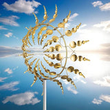 Magical Metal Windmill, Wind Spinners for Yard Garden, Outdoor Spinners, Windmill for Yard, Wind Sculptures & Spinners for Yard Garden Patio Decoration (1PCS Gold)
