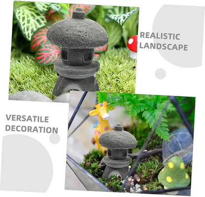 ORFOFE Japanese Style Zen Garden Statues 2 Pack Sandstone Decor for Outdoor/Indoor Asian Decor