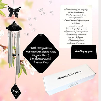 Sympathy Wind Chimes for Loss of Loved One, Memorial Gift with Soothing Tones, Bereavement Garden Decor for Healing & Remembrance, Thoughtful Outdoor Tribute