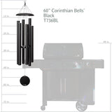 Corinthian Bells by Wind River - 60 inch Black Wind Chime for Patio, Backyard, Garden, and Outdoor Decor (Aluminum Chime) Made in The USA
