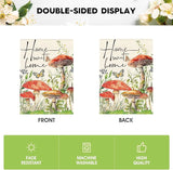 AVOIN colorlife Home Sweet Home Spring Mushrooms Garden Flag 12 x 18 Inch Double Sided, Seasonal Flowers Welcome Yard Outdoor Flag