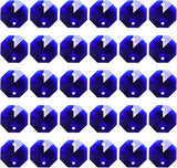 PATIKIL K9 Crystal Octagon Beads 2 Holes Pendants, 60 Pack 14mm Chandelier Prisms Parts Ornaments Hanging Beads for DIY Arts Crafts Decoration, Black Purple