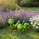Cruis Cuka Metal Caterpillar Statue Yard Art Garden Decor for Outside Patio Lawn Ornaments Fence Decorations Gift for Family,Friends,Garden Lovers - Set of 2(Green)