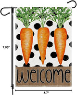 1Pcs Easter Garden Flag 12x18 Inch, Double Sided Weatherproof Garden Flag for Outside, Cute Carrot Yard Banner, Welcome Garden Flag, Spring Lawn Sign, Easter Garden Flags for Outdoor Decor