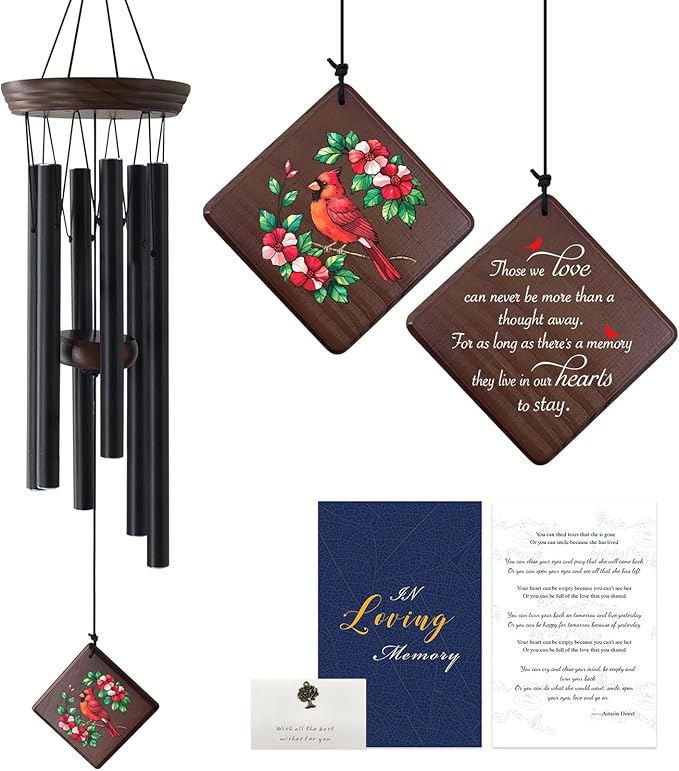 ASTARIN Wind Chimes for Outside,Memorial Wind Chimes Sympathy Wind Chimes for Loss of Loved One Cardinal Memorial Wind Chime Bereavement Condolence Gifts for Loss of Mother Father Husband