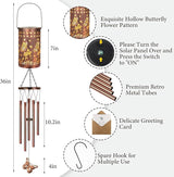 YHmall Butterfly Solar Wind Chimes for Outside, Butterfly Birthday Gifts for Women, Men, Solar Lanterns Windchimes Outdoors, Metal Wind Chime for Home Garden Outdoor Yard Decor