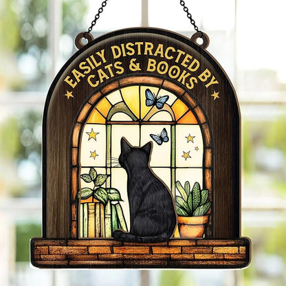 Jesuspirit - Window Hanging Suncatcher – Crystal Clear Acrylic & Wood Sun Catcher for Home Decor, for Women (Your Book Nook, 8 Inches)