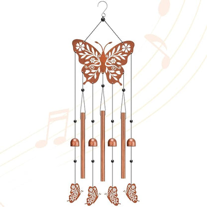 Butterfly Wind Chime for Outside,Butterfly Gifts for Women Men,Horizontal Metal Memorial Butterflies Birthday Gifts for Women Men Garden Decor