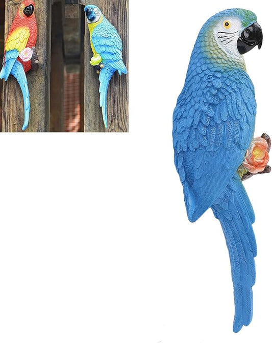 Fdit Vibrant Sculpture, Carving Weather Proof Figurine Lightweight Garden Statue with Vibrancy for Outdoor Indoor Decoration (Left Blue)
