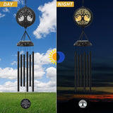 Solar Tree of Life Wind Chimes - Memorial Gift for Mom, Outdoor Garden Decor