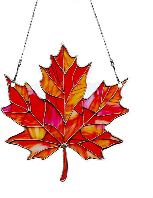 Maple Leaf Fall Ornaments Colorful Window Hanging Decorations Home Wall Decor for Indoor Outdoor