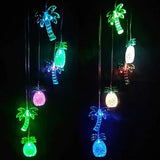 Solar Coconut Tree Pineapple LED Wind Chimes Outdoor - Waterproof Solar Powered Changing Light Color Trees Pineapples Mobile Romantic Wind-Bell for Home, Party, Festival Decor, Night Garden Decoration