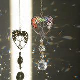 H&D HYALINE & DORA Suncatcher Window Hanging Tree of Life Heart Shaped Crystal Ball Prism Drop Pendant