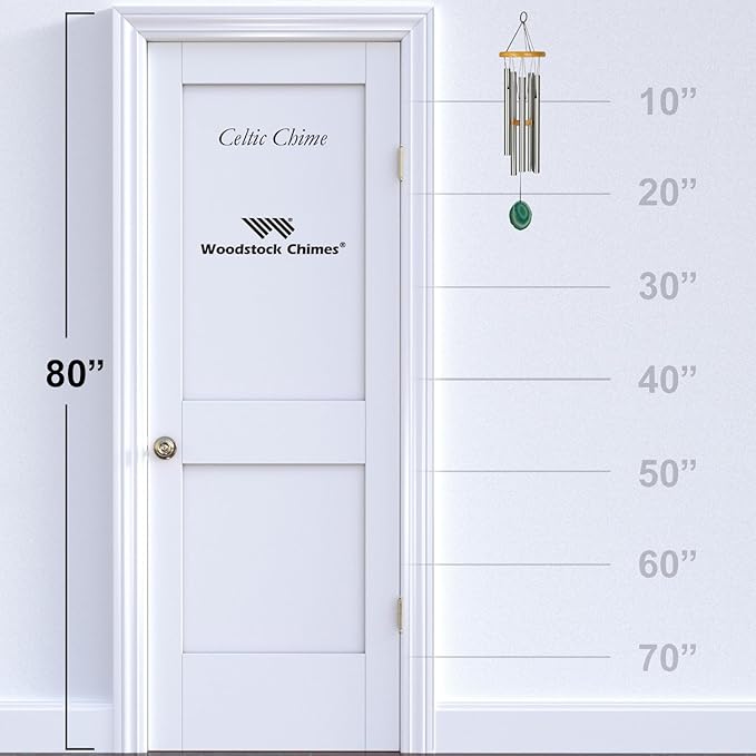 Woodstock Chimes Signature Collection, Woodstock Celtic Chime, Agate 24'' Wind Chime, World Music Wind Chimes for Outdoor, Patio, Home or Garden Décor for St Patricks Day Decorations (WCCS)