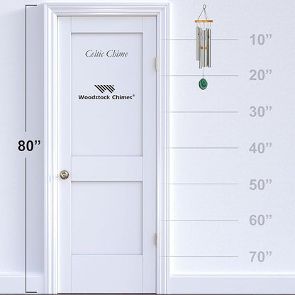 Woodstock Chimes Signature Collection, Woodstock Celtic Chime, Agate 24'' Wind Chime, World Music Wind Chimes for Outdoor, Patio, Home or Garden Décor for St Patricks Day Decorations (WCCS)