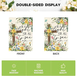 AVOIN colorlife Spring Floral Garden Flag 12x18 Inch Double Sided Outside, Eucalyptus Flowers Seasonal Cross Yard Outdoor Flag
