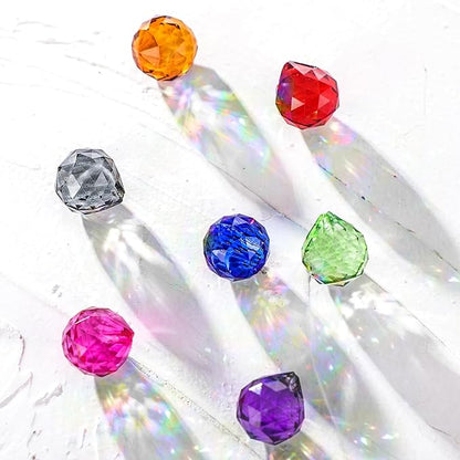 Landical 60 Pack Suncatcher Crystals Ball 20 mm Crystal Prism Clear Window Rainbow Hanging Suncatchers for Wedding, Feng Shui, Gift, Christmas Tree Decoration(Multicolor)