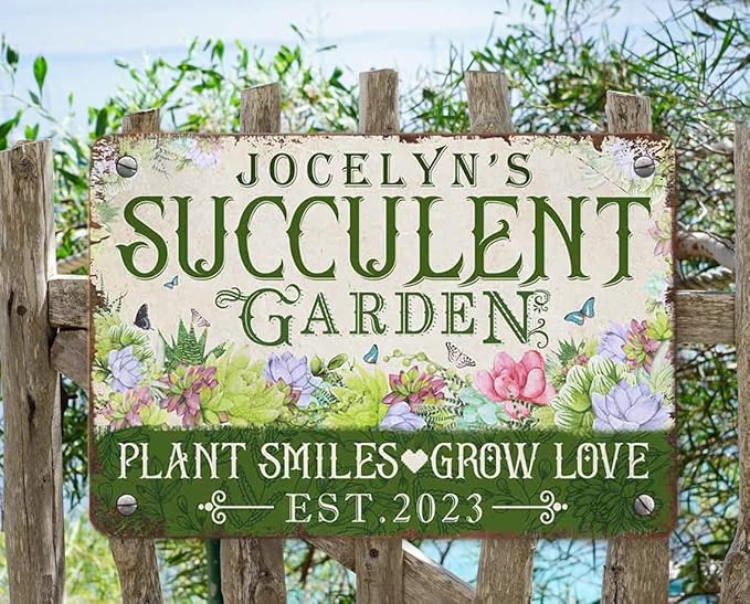 Personalized Metal Signs with Name Made in USA Custom Vintage Garden Sign Waterproof Vintage Decorative Metal Print for Wall Decor Customized Home Garden Ideas Gifts Artwork Prints for Yard Ourdoor
