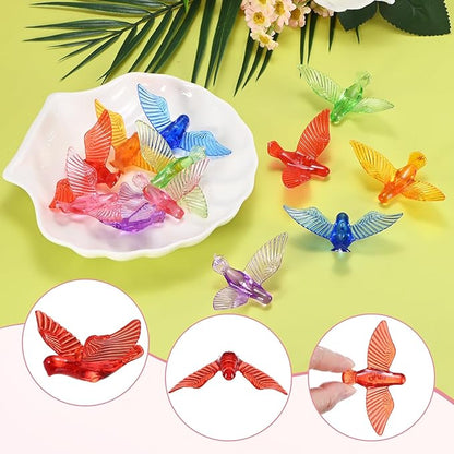 M METERXITY 12-Pack Wind Chime Pendants, 4.3cm Acrylic Peace Dove Shape DIY Wind Chime Parts Supplies for Craft Projects/Custom Home Garden Outdoor Hanging Decorations [Red]