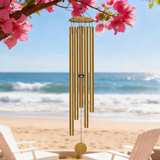 65" Extra Large Wind Chimes for Outside Deep Tone,Big WindChimes for Outdoor Porch Garden Patio Balcony Decor, Deep Tone Wind Chimes (Gold)
