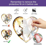 1PC Flower Fairy Acrylic Stained Glass Suncatcher Nature Heart-Shaped Magic and Butterfly Girls Suncatcher Hanging Decoration with Cord SunCatchers for Window Decor Outdoor Garden Decor Gift (Yellow)