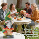 Solar Gnomes Garden Statue Decor for St. Patrick's Day,Gnome Figurines with LED Light for Garden Decorations for Patio Lawn Balcony Fairy Gardens Housewarming Gifts for Women Mom Grandma