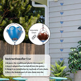 Lotus Rain Chains for Gutters, 8.2 FT Rain Chain with 10 Cups, Adjustable Rain Catcher Chain for Outside, Replacement Downspout for Gutters, Eaves, Drainage