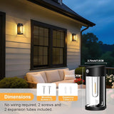 btfarm Solar Fence Lights Outdoor, Motion Sensor Outdoor Lights Waterproof, Retro Metal Glass LED Deck Lighting Solar Powered for Outside Front Door Garden Shed Patio Backyard Decor, 2 Pack