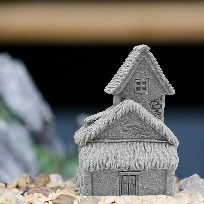 Saihisday 3PCS Micro Village Houses, Landscaping Chinese Houses, Micro Landscape Decor Ornaments for Zen Garden & Patio Micro Landscape Yard Bonsai Decor