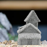 Saihisday 3PCS Micro Village Houses, Landscaping Chinese Houses, Micro Landscape Decor Ornaments for Zen Garden & Patio Micro Landscape Yard Bonsai Decor