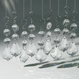 10pcs Crystal Sun Catcher, 38mm Clear Maple Leaf Crystal Chandelier Prism Pendant Parts, 50mm Suncatchers Hanging Crystals Beads for Chandelier Christmas Tree Decoration (Clear Maple Leaf)