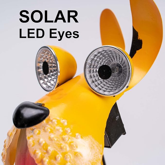 Dog Solar Lights Outdoor Cycling Plant Stand,Yard Art Metal Dog Statues,Outdoor Funny Statue for Garden Decor Yard Lawn Ornaments