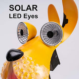 Dog Solar Lights Outdoor,Yard Art Metal Dog Statues,Outdoor Funny Statue for Garden Decor Yard Lawn Ornaments