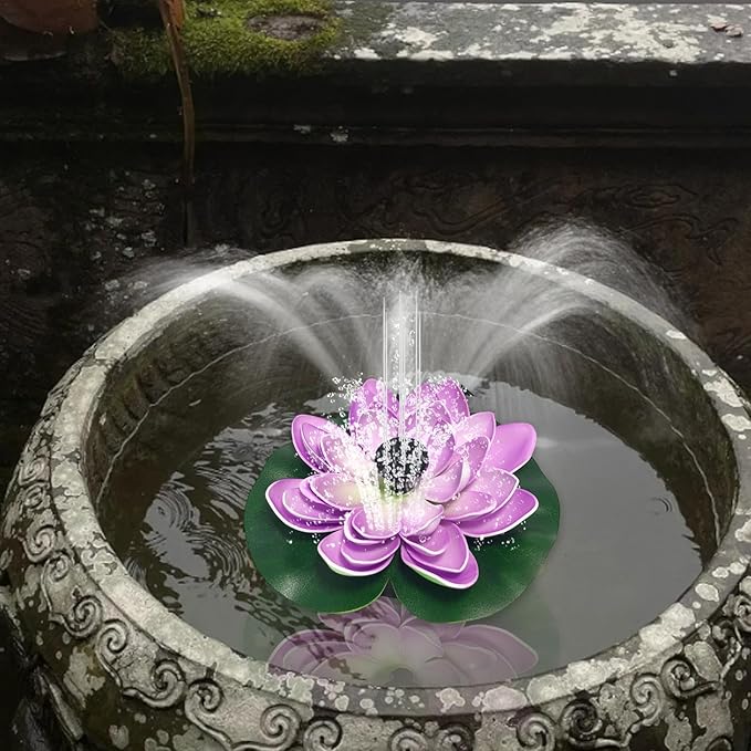 Solar Fountain - Decorative Bird Bath Water Feature, Eco-Friendly Design | Solar-Powered Fountain Pump with Assorted Nozzles, Ideal Enhancement for Ponds, Pools, and Creating A Outdoor