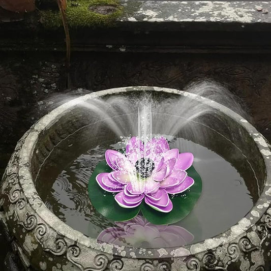 Solar Fountain - Decorative Bird Bath Water Feature, Eco-Friendly Design | Solar-Powered Fountain Pump with Assorted Nozzles, Ideal Enhancement for Ponds, Pools, and Creating A Outdoor
