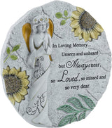 MyGift 9 Inch Resin Memorial Stepping Stone, Angel Prayer Garden Plaque, Sympathy Bereavement Gifts for Loss of Loved One, Outdoor Remembrance Stone